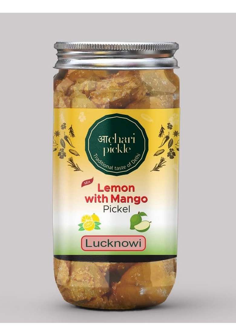 Achari Pickles Lemon With Mango Mix Pickle Lucknawi 400 Gm Ghar Ka Achar - Indya
