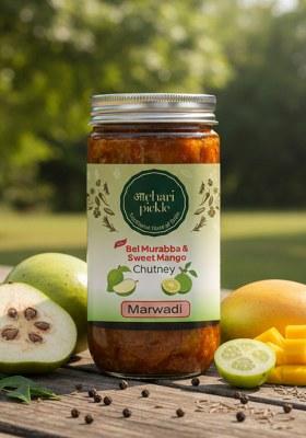 Achari Pickles Bel Murabba Sweet Mango Chutney Mix Marwadi 400 Gm Ghar Ka Achar