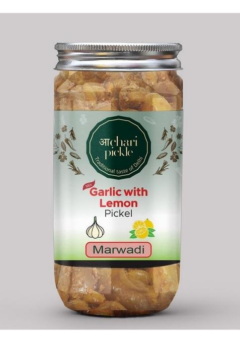 Achari Pickles Garlic With Lemon Mix Pickle Marwadi 400 Gm Ghar Ka Achar