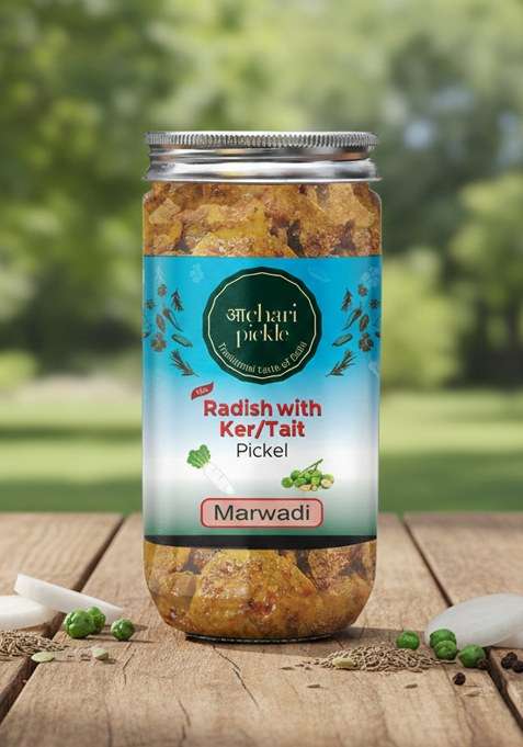 Achari Pickles Radish With Ker Tait Mix Pickle Marwadi 400 Gm Ghar Ka Achar