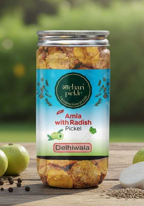 Achari Pickles Amla With Radish Mix Pickle Delhiwala 400 Gm Ghar Ka Achar