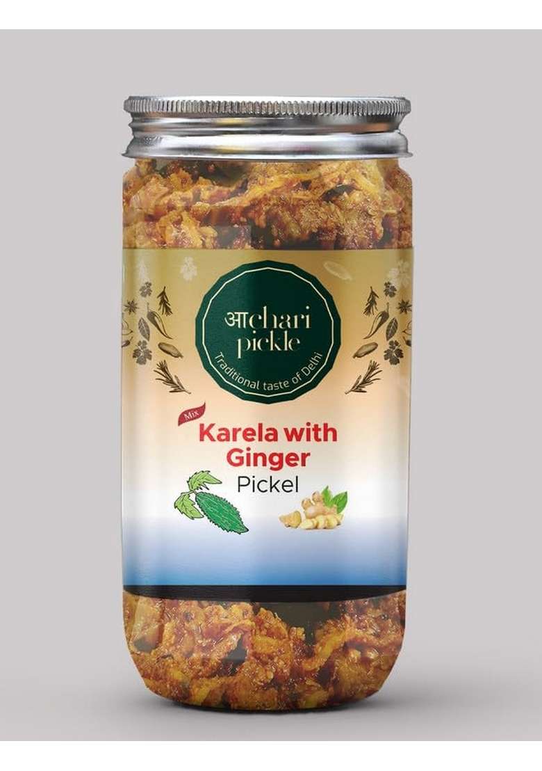 Achari Pickles Karela With Ginger Pickle 400 Gm Ghar Ka Achar - Indya