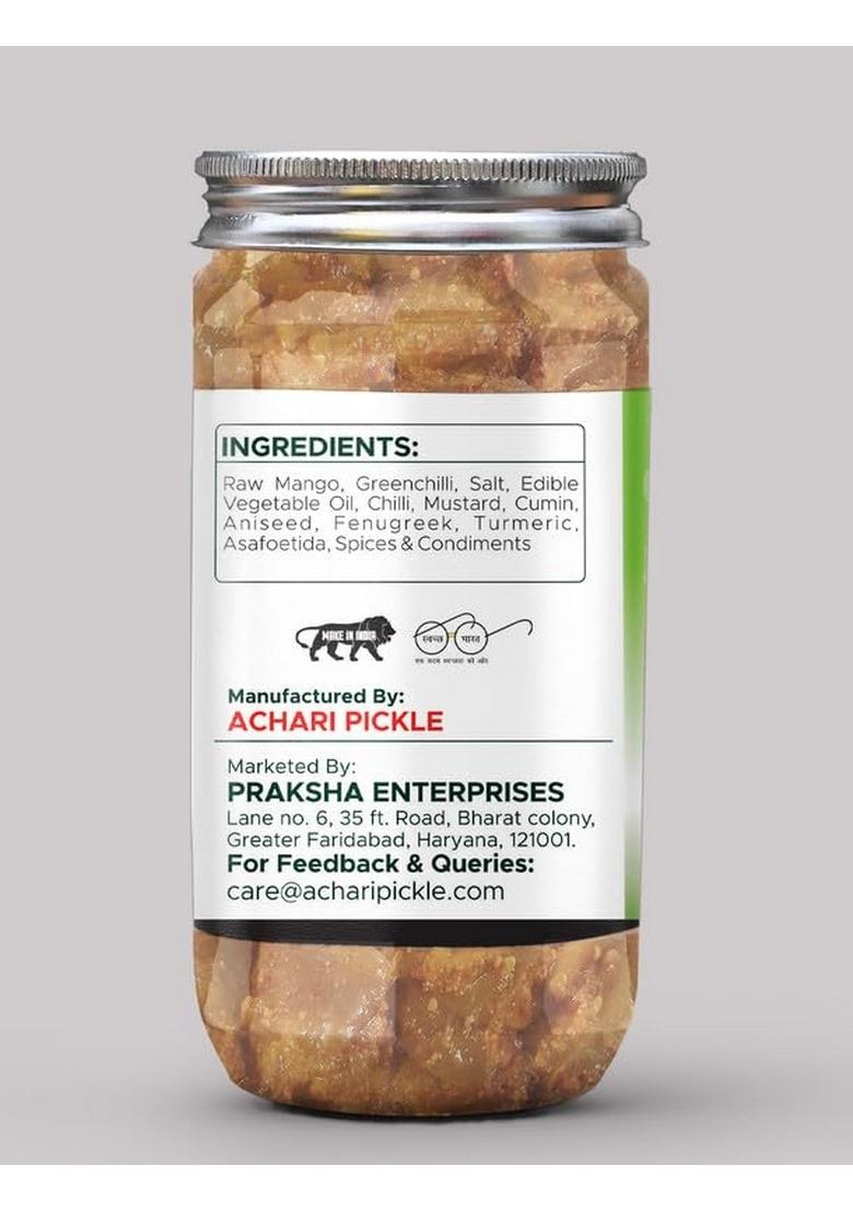 Achari Pickles Mango With Greenchilli Pickle Banarasi 400 Gm Ghar Ka Achar