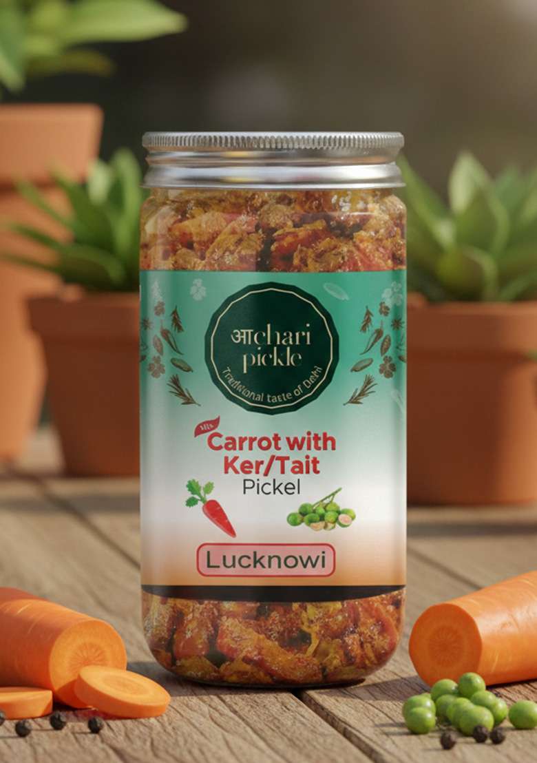 Achari Pickles Carrot With Ker Tait Mix Pickle Lucknawi 400 Gm Ghar Ka Achar - Indya