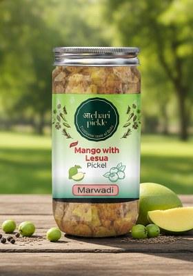Achari Pickles Mango With Gunda Lesua Mix Pickle Marwadi 400 Gm Ghar Ka Achar