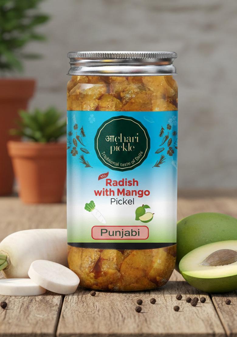 Achari Pickles Radish With Mango Mix Pickle Punjabi 400 Gm Ghar Ka Achar