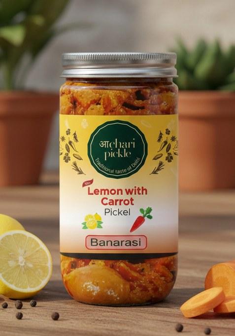 Achari Pickles Lemon With Carrot Mix Pickle Banarasi 400 Gm Ghar Ka Achar