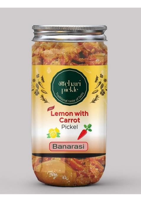 Achari Pickles Lemon With Carrot Mix Pickle Banarasi 400 Gm Ghar Ka Achar