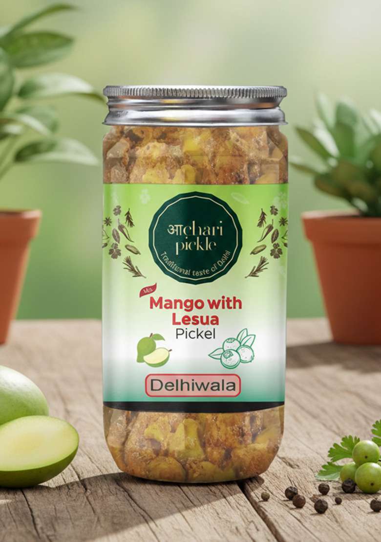 Achari Pickles Mango With Gunda Lesua Mix Pickle Delhiwala 400 Gm Ghar Ka Achar - Indya