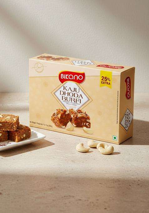 Bikano Kaju Dhoda Burfi | Rich Cashew Delight Infused With Coconut Cardamom Traditional Indian Sweet 400G