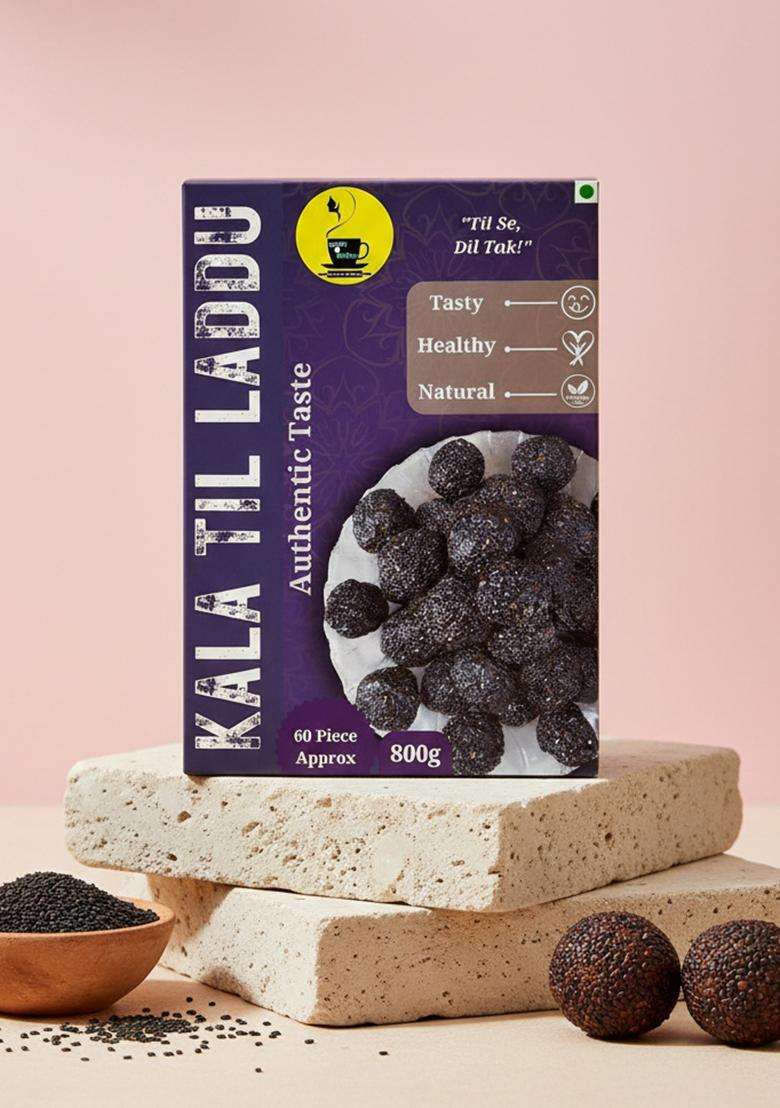 Savita Kitchen The Taste Of Bihar Black Sesame Seeds Ladoo Kale Til Ke Laddu |Organic Healthy Gud Laddu|Iron Calcium Rich|No Preservatives|Healthy Winter Special 60 Piece Approx 800 G - Indya