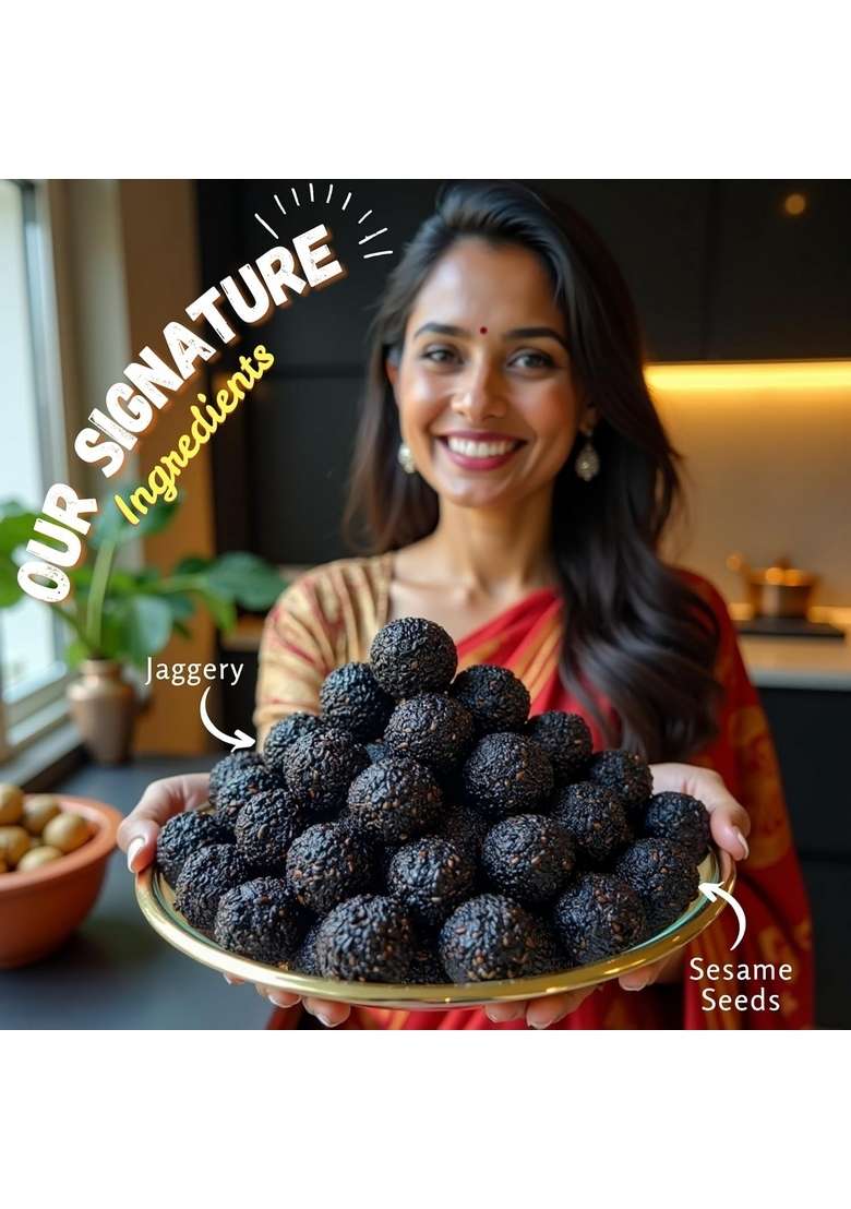 Savita Kitchen The Taste Of Bihar Black Sesame Seeds Ladoo Kale Til Ke Laddu |Organic Healthy Gud Laddu|Iron Calcium Rich|No Preservatives|Healthy Winter Special 60 Piece Approx 800 G - Indya