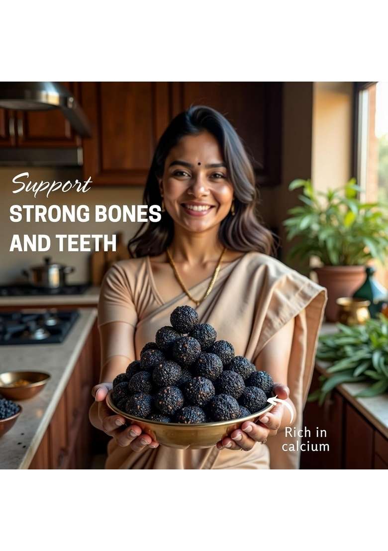 Savita Kitchen The Taste Of Bihar Black Sesame Seeds Ladoo Kale Til Ke Laddu |Organic Healthy Gud Laddu|Iron Calcium Rich|No Preservatives|Healthy Winter Special 60 Piece Approx 800 G - Indya