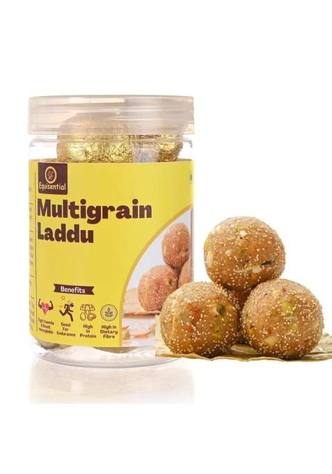 Equisential Multigrain Ladoo|Combination Of 10 Mix Fresh Flour|Wheat|Ragi|Soyabean|Jowar|Bajra Pearl Millet |Jo Barley |Alsi Flax Seeds |Chana Gram |Methi Fenugreek |Amranth|Jaggery|500Gm