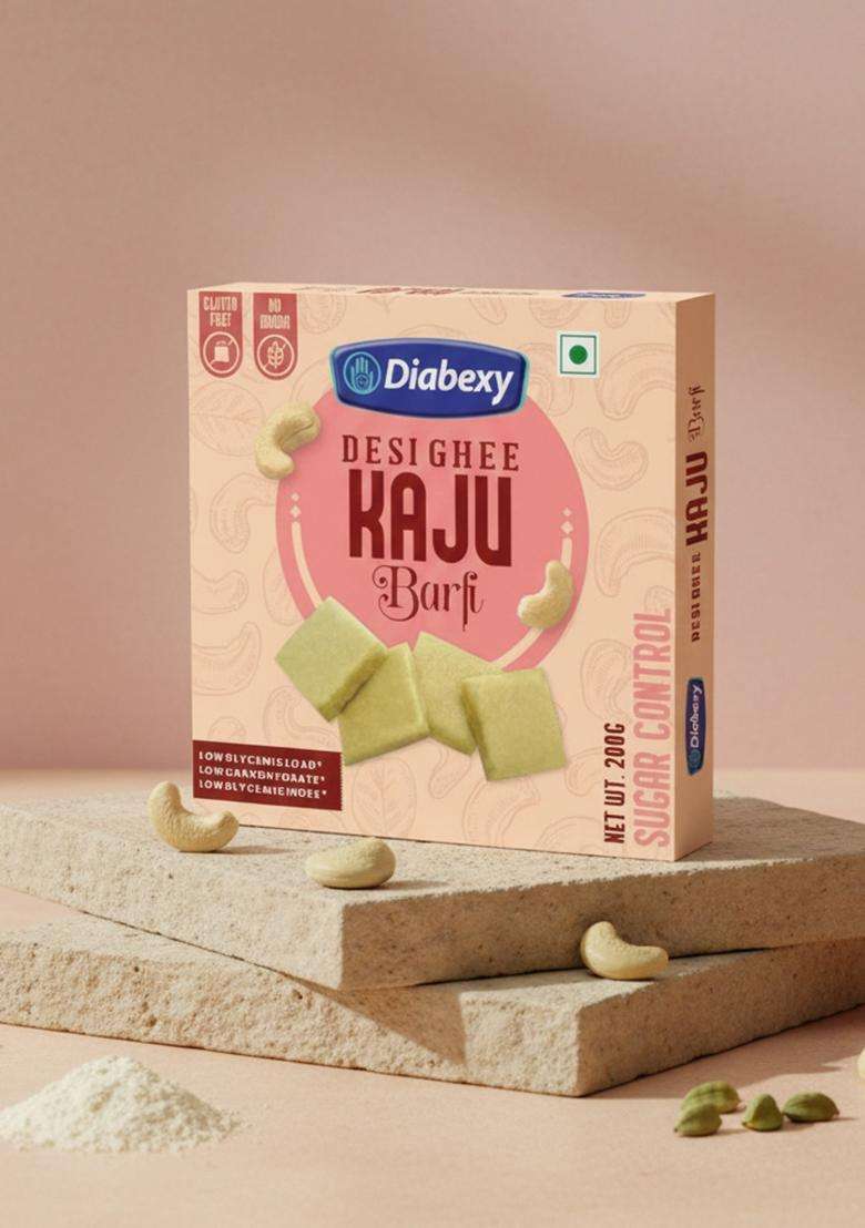 Diabexy Sugar Free Kaju Katli Barfi | Diabetes Friendly Sweet Mithai For Diabetics Made With Desi Ghee No Sweets 200G - Indya