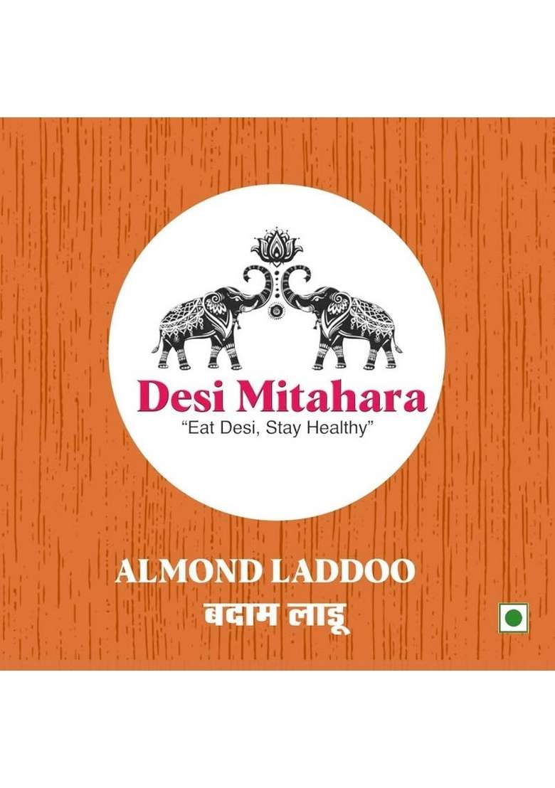 Desi Mitahara – Almond Ladoo Made With Jaggery Cow Ghee Traditional Indian Sweet Healthy Nutritious Snack 360G Pack No Artificial Colours Suitable For All Ages - Indya