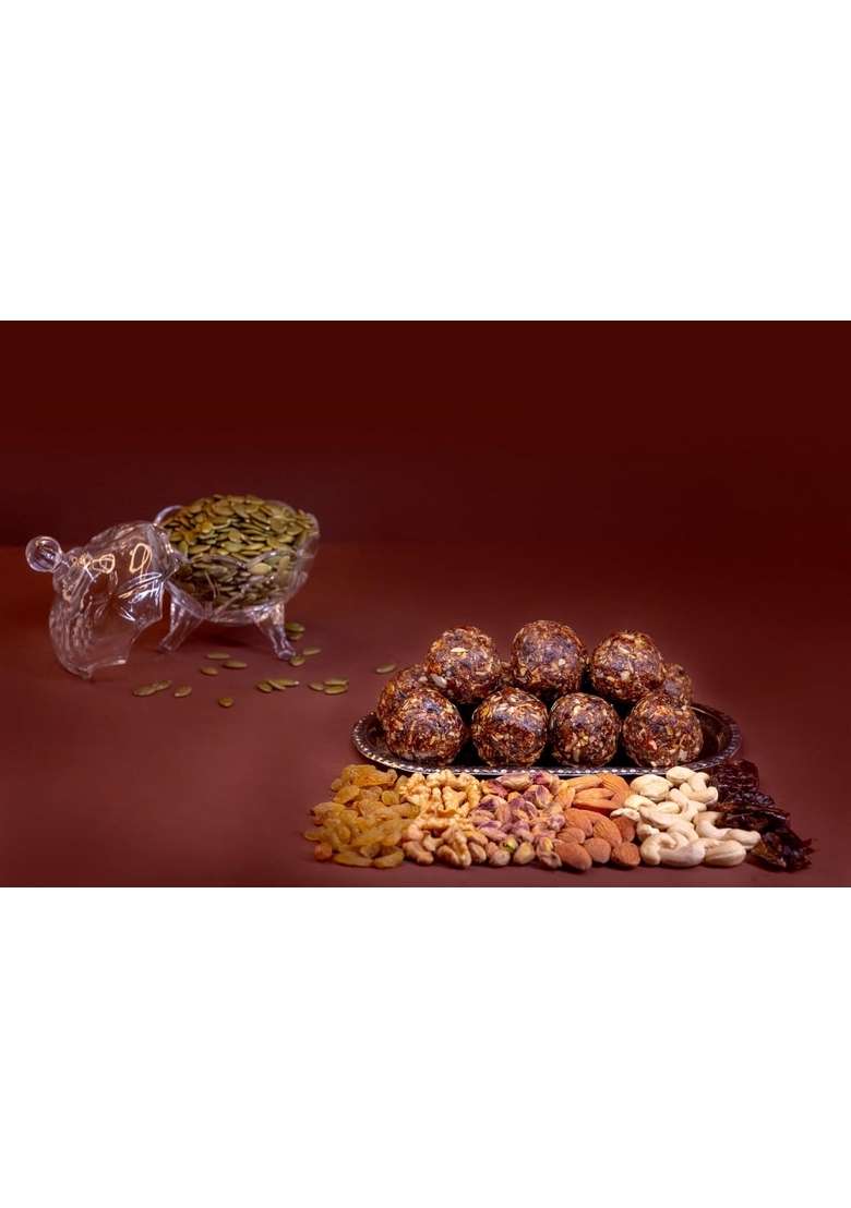 Desi Mitahara – Dates Nutes Ladoo Made With Jaggery Cow Ghee Traditional Indian Sweet Healthy Nutritious Snack 480G Pack No Artificial Colours Suitable For All Ages - Indya