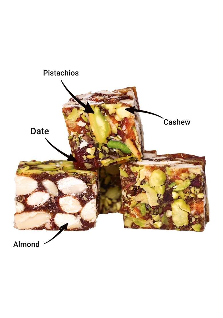 La Vela Date Barfi Premium Dry Fruit Bites 250G | Sugar Free Healthy Sweet With Almonds Cashews Pistachios Indian Sweets Mithai For Gifting Snacking Festivals - Indya