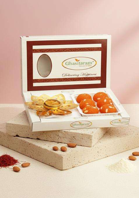 Ghasitaram Gifts Motichoor Boondi Laddoo And T Lite |Sweets|Sweets Gift Pack|Diwali Sweets|Indian Mithai|Diwali Sweets Box