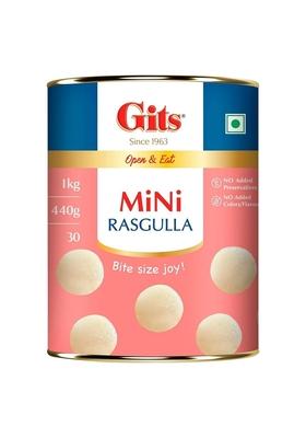 Gits Open Eat Mini Rasgulla 30 Pieces Per Can Authentic Bengali Sweet 1Kg