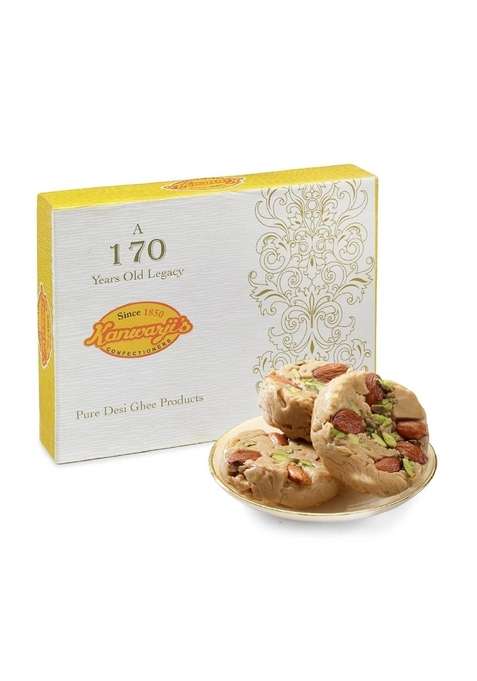 Kanwarji'S Confectioners Confectioners|Made With Pure 100 Desi Ghee Soan Halwa|Indian Sweets Mithai And Natural Badam Pista Halwa 400Gm