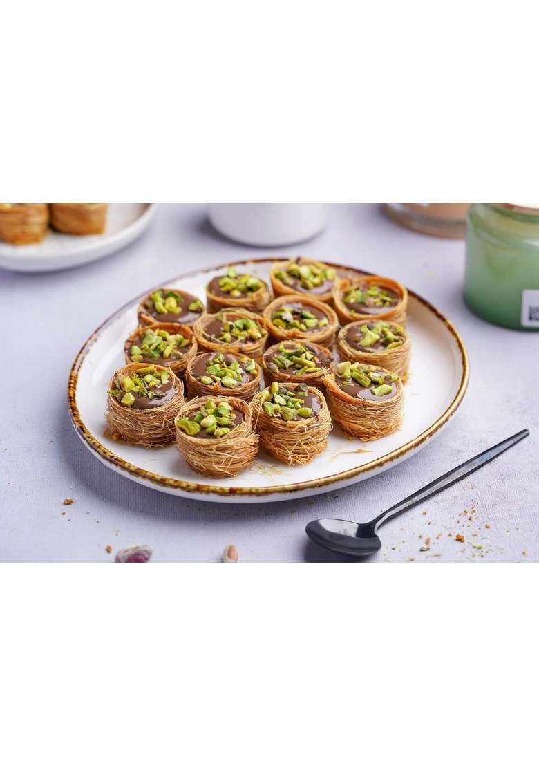 Gourmet Baklava Choco 250G Assorted Chocolate Pista Cashew Nest Sweets Premium Filo Pastry Dessert Gift Box Ideal For Festivals Special Occasions - Indya