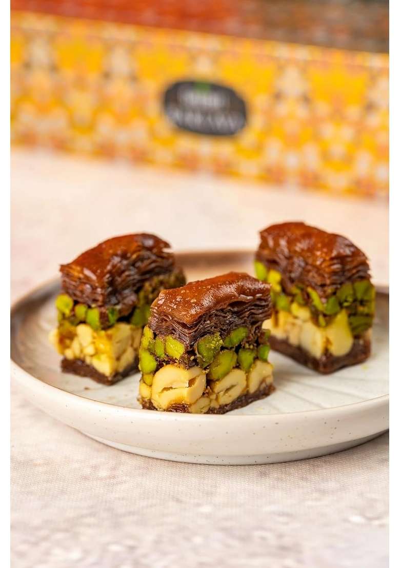 Gourmet Baklava Choco 250G Assorted Chocolate Pista Cashew Nest Sweets Premium Filo Pastry Dessert Gift Box Ideal For Festivals Special Occasions - Indya