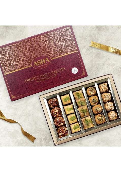 Asha Sweet Center Baklava Assorted Sweets 500 Gram | Premium Perfect For Gifting And Snacking Turkish Delight Made With Fresh Ingredients