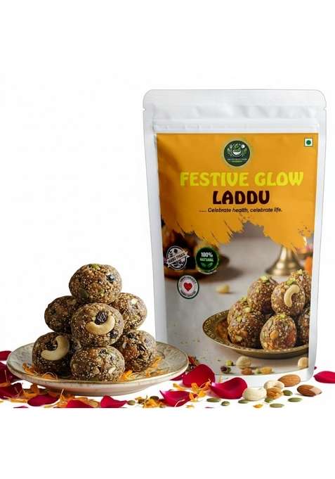 Healthy Crave Cuisine Healthycrave Festive Glow Dry Fruit Laddu – No Added Sugar Mithai Gift Box | High Protein Fibre Gluten Free Indian Sweets For Gifting 200 G
