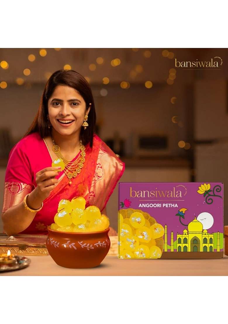 Bansiwala Angoori Kesar Petha Juicy And Soft Original Taste Of Agra 350Gm - Indya