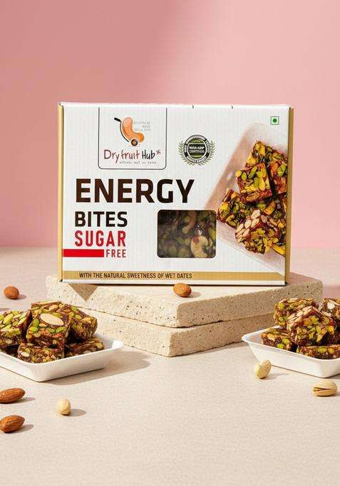 Dry Fruit Hub Energy Bites Sugar Free 500G | With Sweetness Of Dates Chikki Healthy Snacks Goodness Kaju Badam Pista And Pure Ghee Barfi