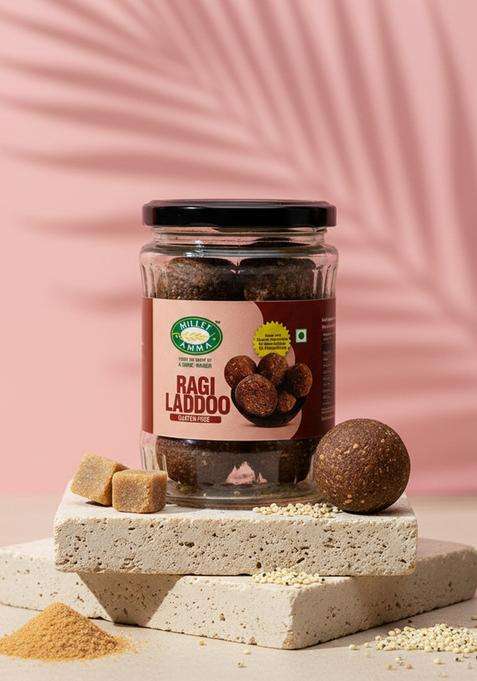 Millet Amma Ragi Ladoo 300G | Ready To Eat Made With Jaggery Finger Laddu Mandua Nachani Nagli Bavto Kelvaragu Ragulu Marwa Mandhuka Mandhal