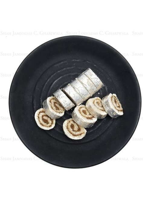 Sjcg Shah Jamnadas C Ghariwala Premium Delicious Sweet Kaju Anjeer Roll Barfi Sandwich Indian Mithai Sweets Dessert For Any Festival And Functions 400G