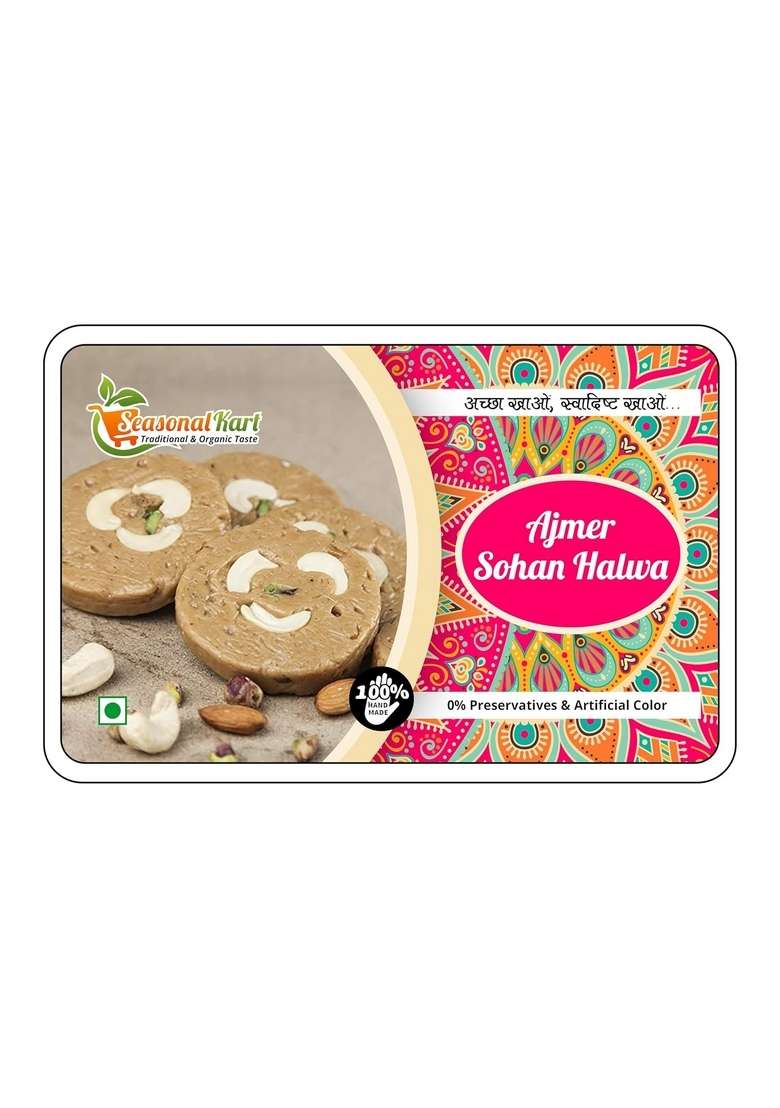 Seasonalkart Seasonal Kart Homemade Ajmer Sohan Halwa Made With Desi Ghee 1 Kg|Soan Indian Sweets Mithai Pure And Natural - Indya