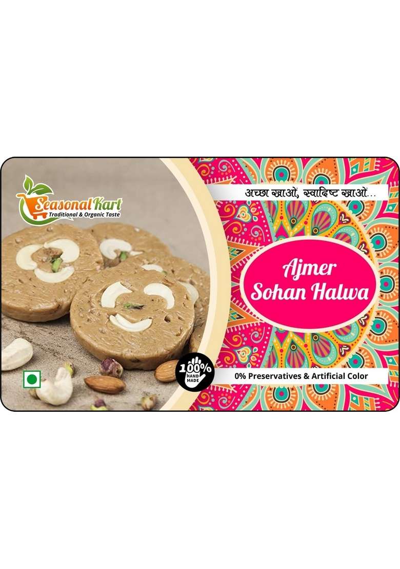 Seasonalkart Seasonal Kart Homemade Ajmer Sohan Halwa Made With Desi Ghee 1 Kg|Soan Indian Sweets Mithai Pure And Natural - Indya