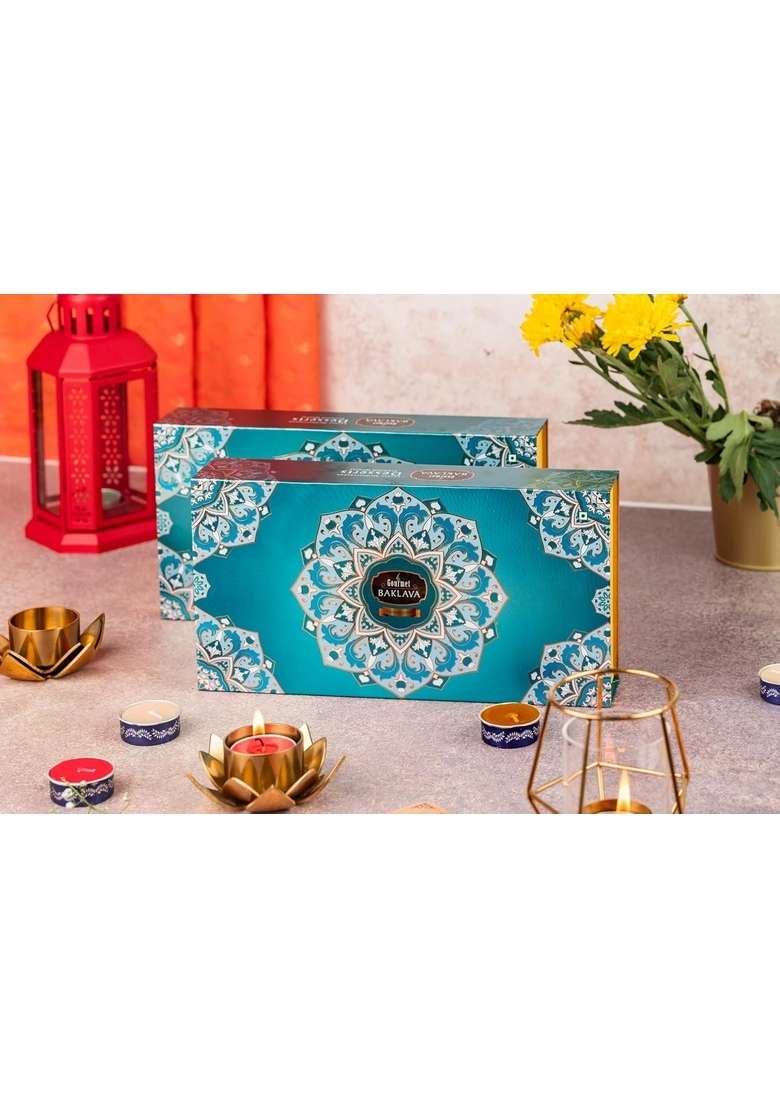 Gourmet Baklava Premium Hazelnut Nest Sweet Gift Box With Crispy Flaky Nuts Inside Pack Of 3 350 Grams - Indya