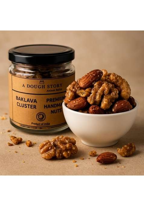 A Dough Story Baklava Cluster | Artisanal Nut Clusters With Almonds Cashews Pistachios Honey Inspired By Classic Handcrafted Nutty Delicacy – 250G