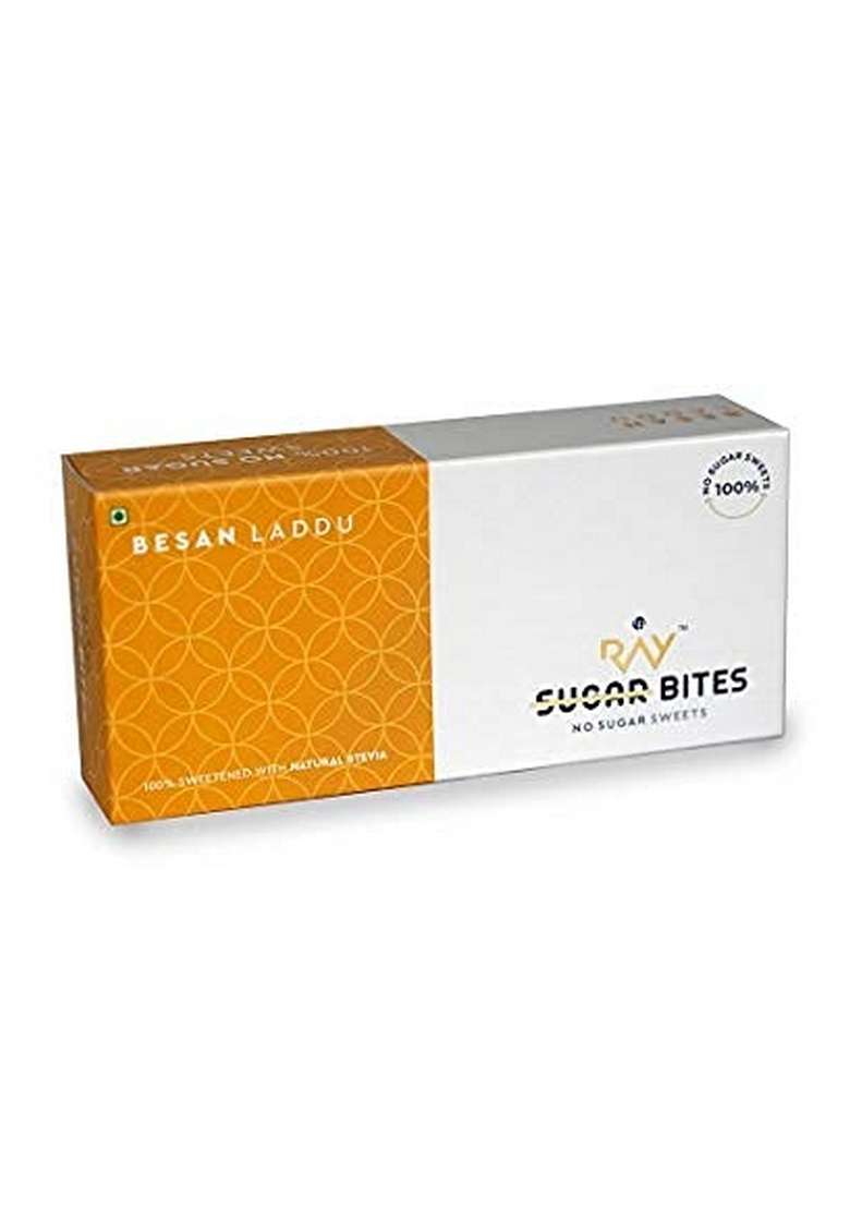Lb Ray No Sugar Besan Laddoo 100 Free Mithai Made With Pure A2 Ghee And Plant Sweetener Stevia Added Preservatives Colors Single Pack 300G - Indya