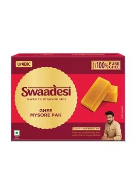 Unibic Swaadesi Premium Mysore Pak Made With Pure Ghee I Melts In Mouth Healthy And Delicious Sweets Traditional Taste Of Mysuru Gift Box Indian Mithai 280 Gm