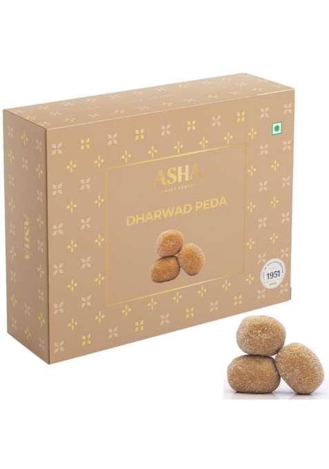 Asha Sweet Center Sweets Dharwad Peda Pack Of 2 X 200G | Taste Our Premium Babusingh Thakur Handcrafted Milk Box Fresh Indian Mithai Authentic Traditional Flavor Gift