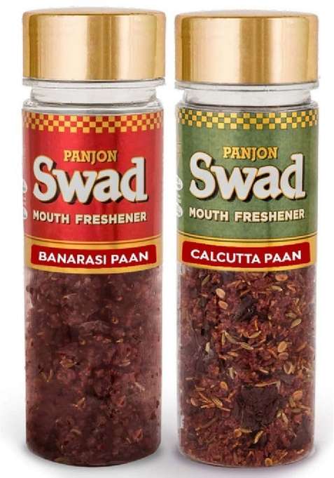 Panjon Swad Paan Mukhwas Banarasi Calcutta Meetha Pan Mouth Fresheners 2 Bottles X 100G