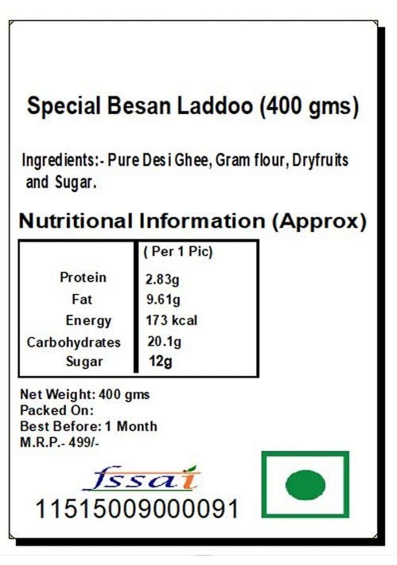 Ghasitaram Gifts Sweets Special Besan Laddoo 400G - Indya