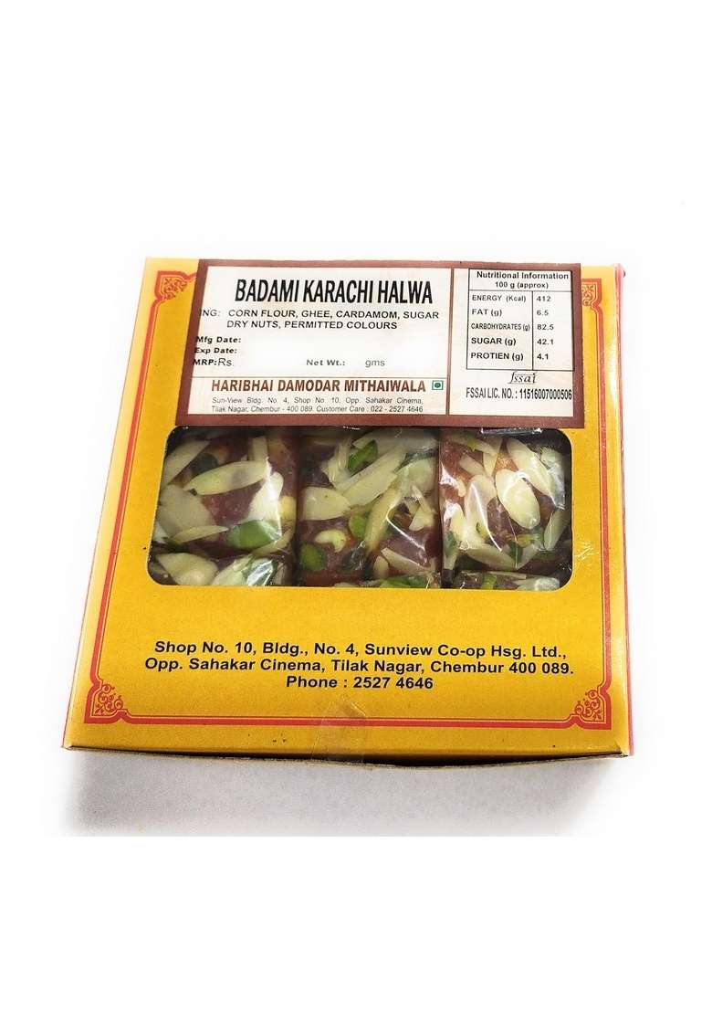 Haribhai Damodar Mithaiwala Badami Dryfruit Karachi Halwa Indian Sweet 250 Grams - Indya