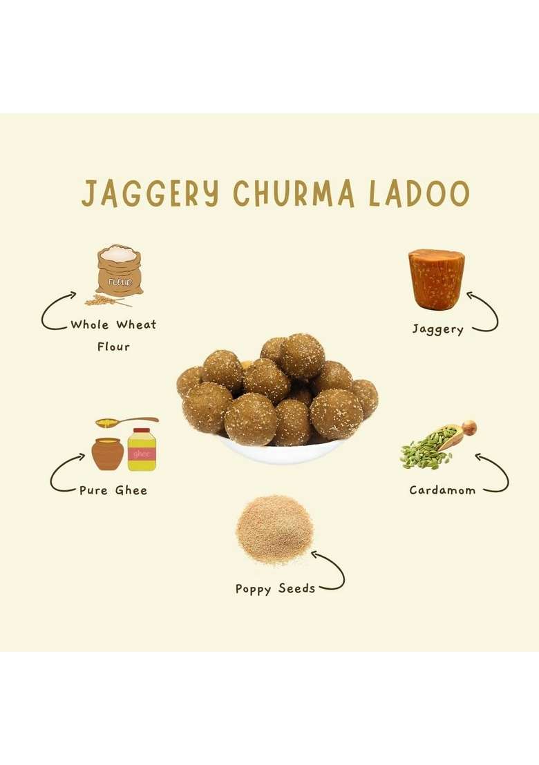 Haribhai Damodar Mithaiwala Jaggery Churma Ladoo Made With Pure Ghee No Added Sugar Sugarfree Laddu - Indya