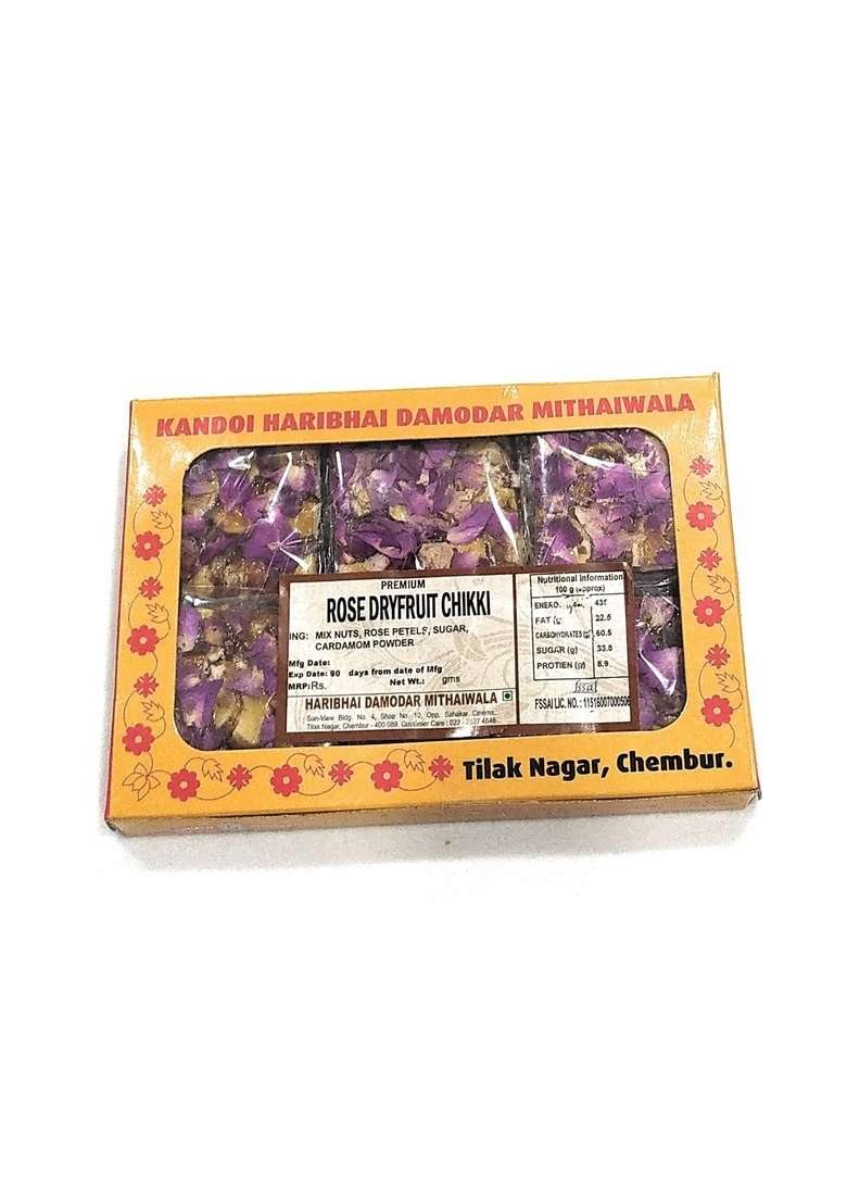 Haribhai Damodar Mithaiwala Premium Rose Dryfruits Chikki 250 Grams - Indya