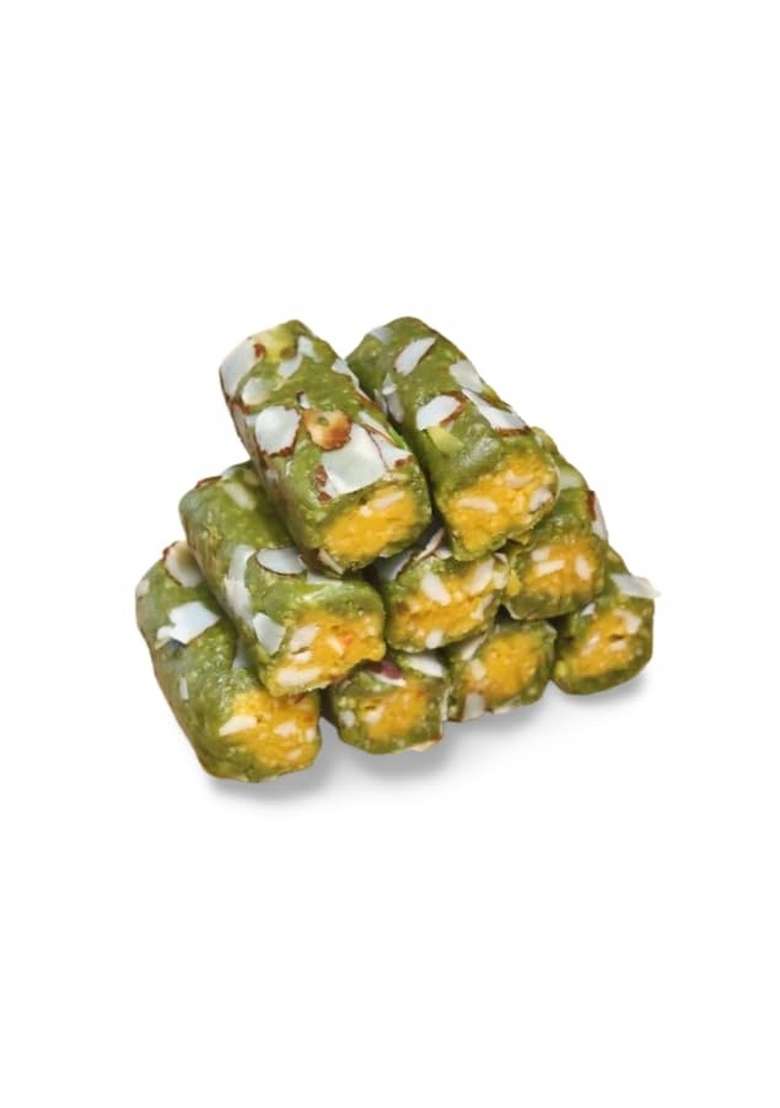 Haribhai Damodar Mithaiwala Dryfruit Kaju Pista Rolls Indian Sweet 250 Gms - Indya