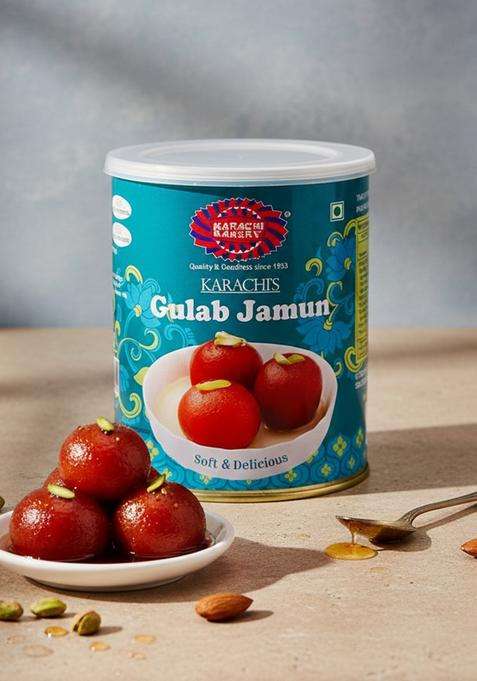 Karachi Bakery Gulab Jamun 1 Kg | Indian Mithai 16 Pieces Per Can