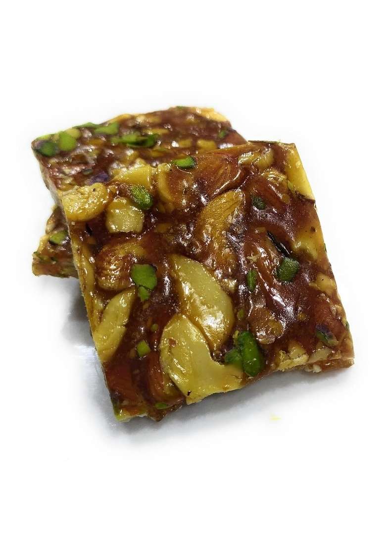 Haribhai Damodar Mithaiwala Crispy Crunchy Dryfruits Chikki Individually Packed 250 Grams - Indya