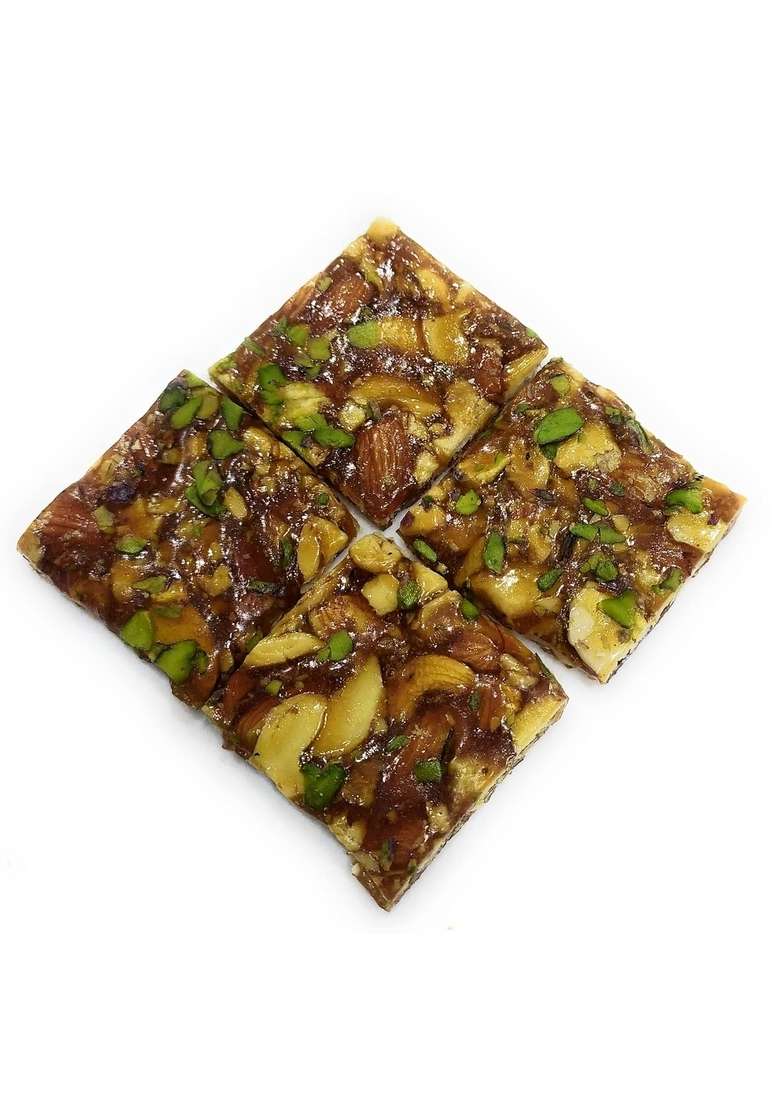 Haribhai Damodar Mithaiwala Crispy Crunchy Dryfruits Chikki Individually Packed 250 Grams - Indya