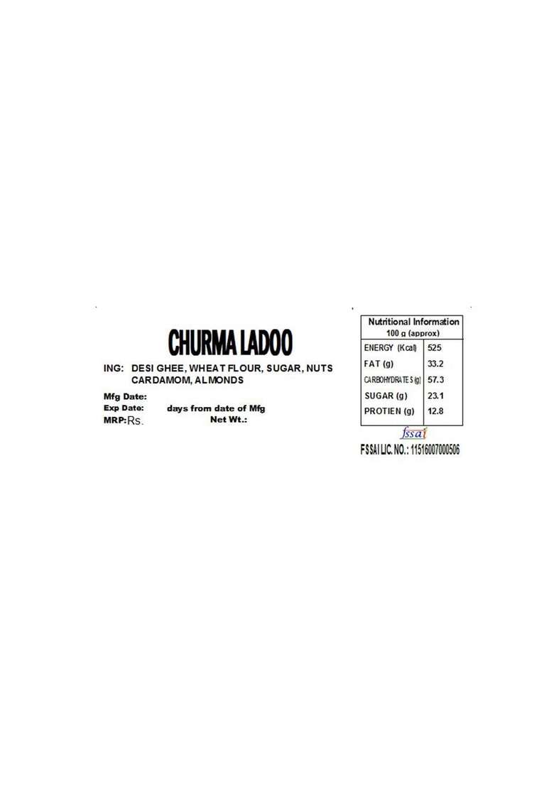Haribhai Damodar Mithaiwala Pure Ghee Churma Ladoo Aata 500 Grams - Indya